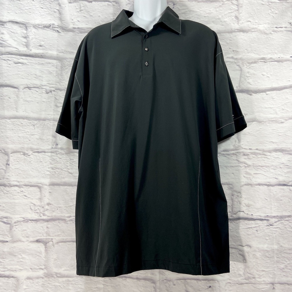 Nike Dri-Fit Tiger Woods Golf Polo Shirt Men's XL Black Short Sleeves Embroidery